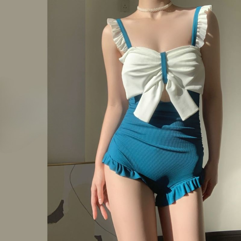 Swimsuit One Piece - Cute Bowknot Detail Swimwear Ladies Elegant