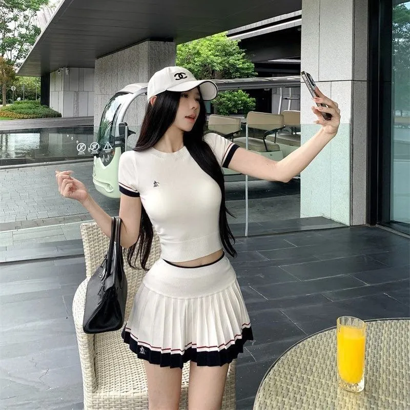 Summer Golf Clothing - Korean Summer Two-piece Suit Casual Tennis