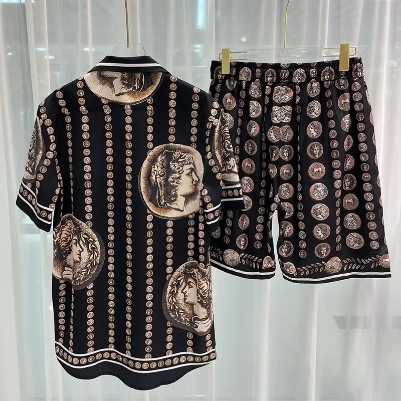 Summer Clothing Sets Men - Ropa Hombre Royal Luxury Men Shirt