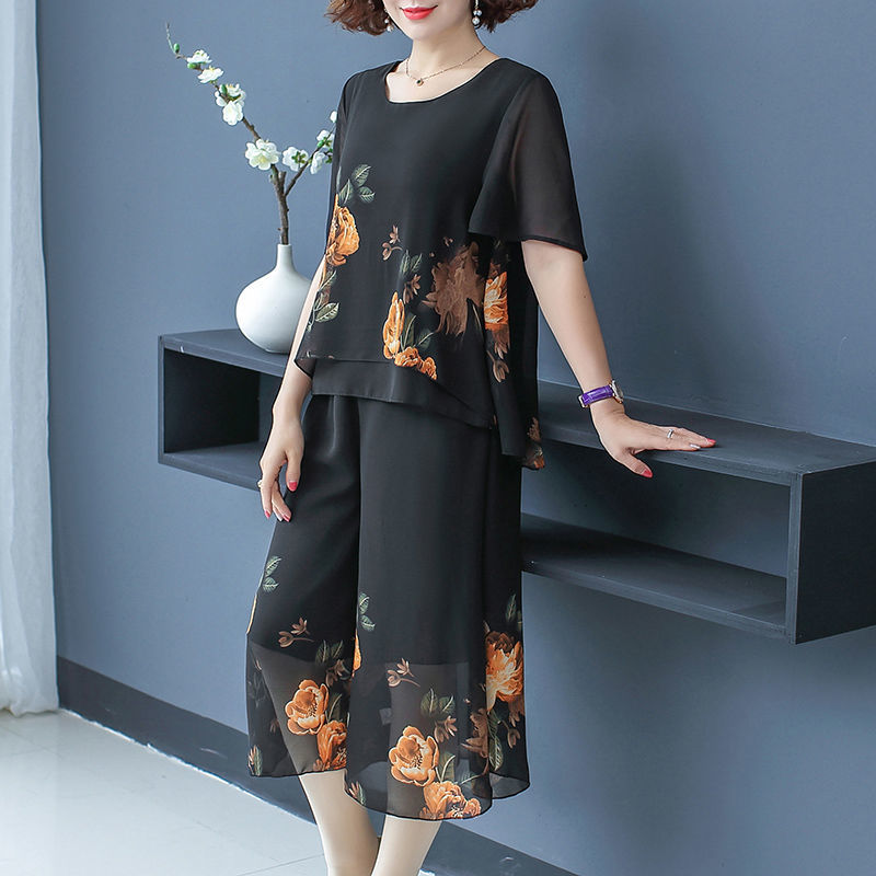 Elegant Fashion Floral Printin - Summer Clothing For 70 Year Old Woman ulasan dan harga