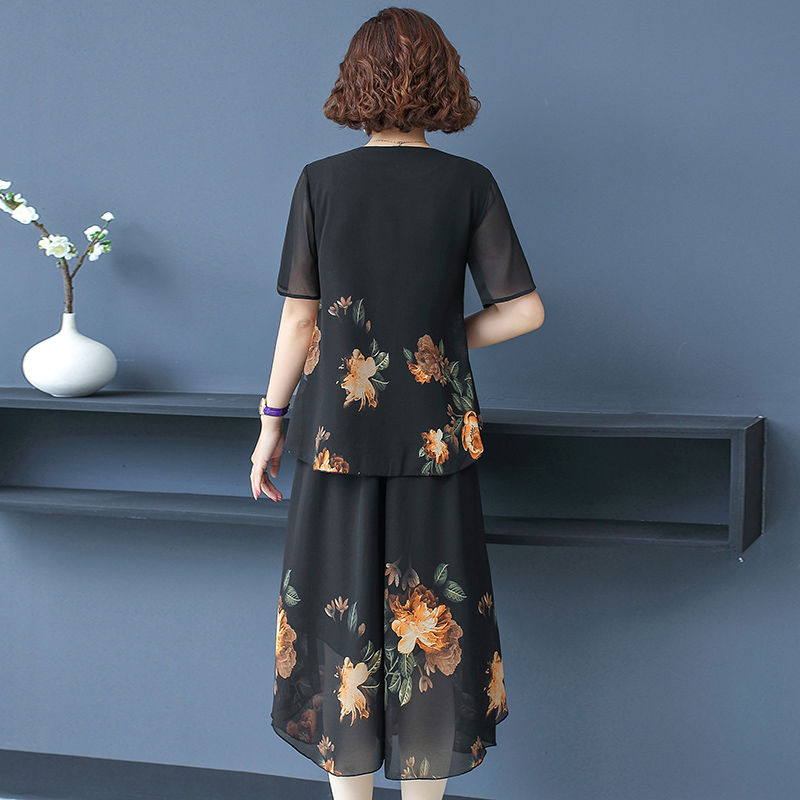 Elegant Fashion Floral Printin - Summer Clothing For 70 Year Old Woman ulasan dan harga