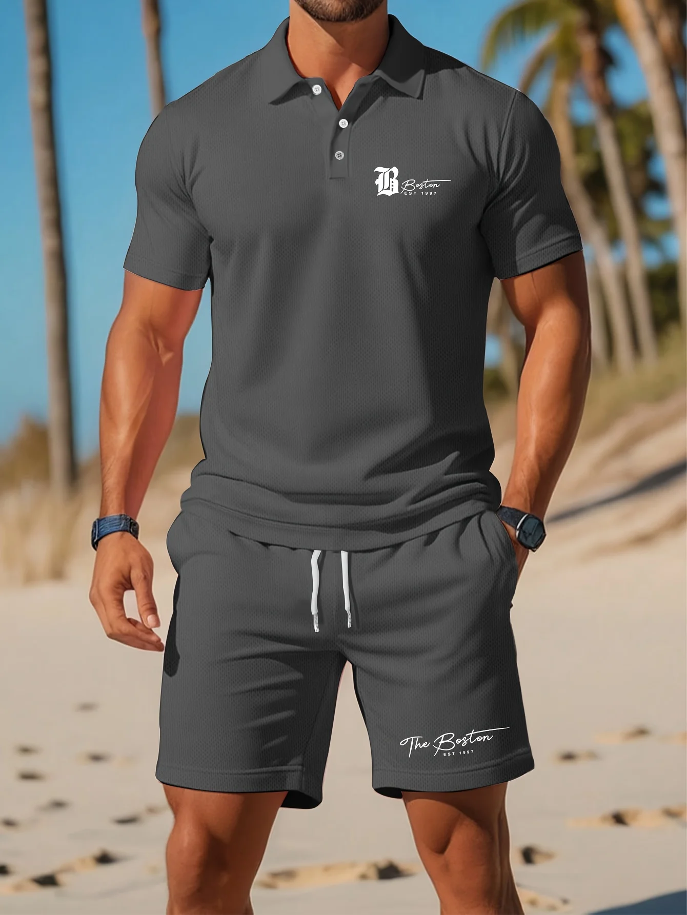 Summer New Men's Polo Shirt Se - Summer Clothing Sets Men ulasan dan harga