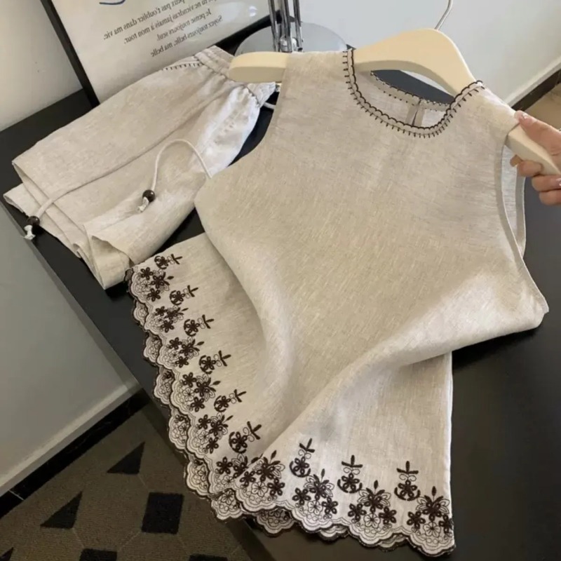 Simple Old Money Style Cotton  - Summer Clothing Linen ulasan dan harga