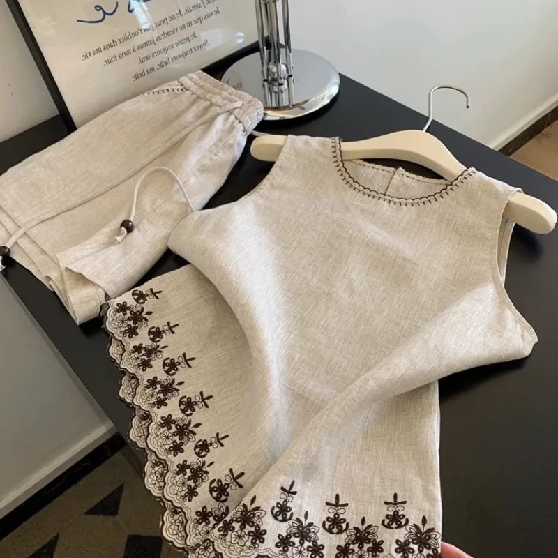 Simple Old Money Style Cotton  - Summer Clothing Linen ulasan dan harga