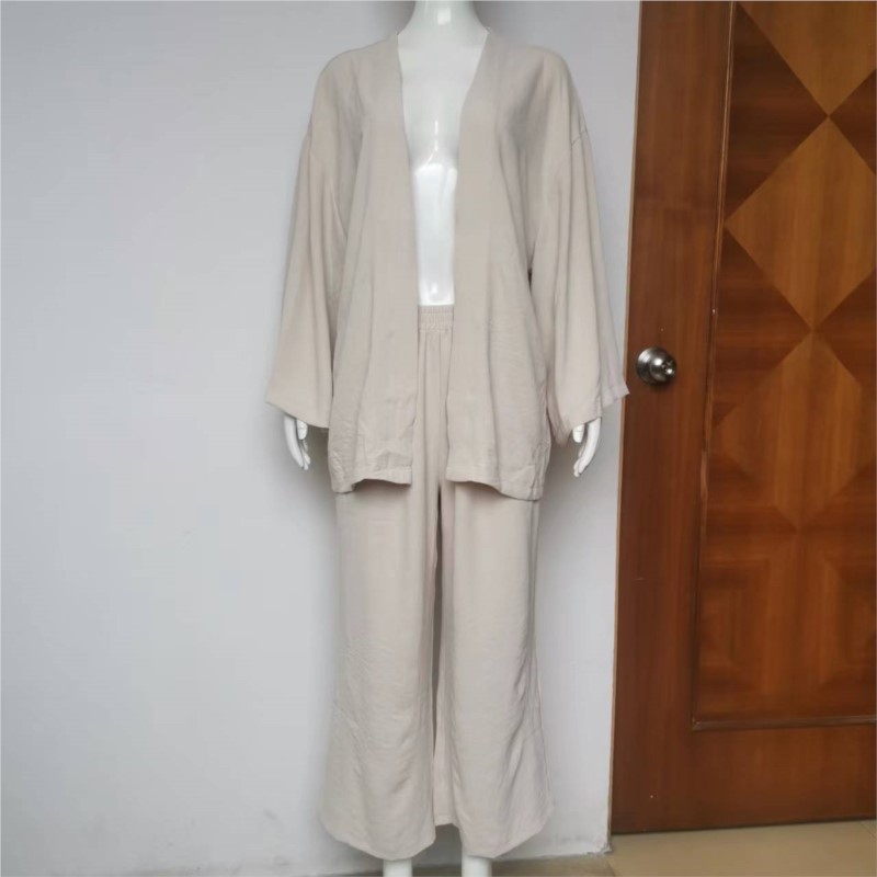 Women's Linen Trouser Suit Wit - Summer Clothing Linen ulasan dan harga