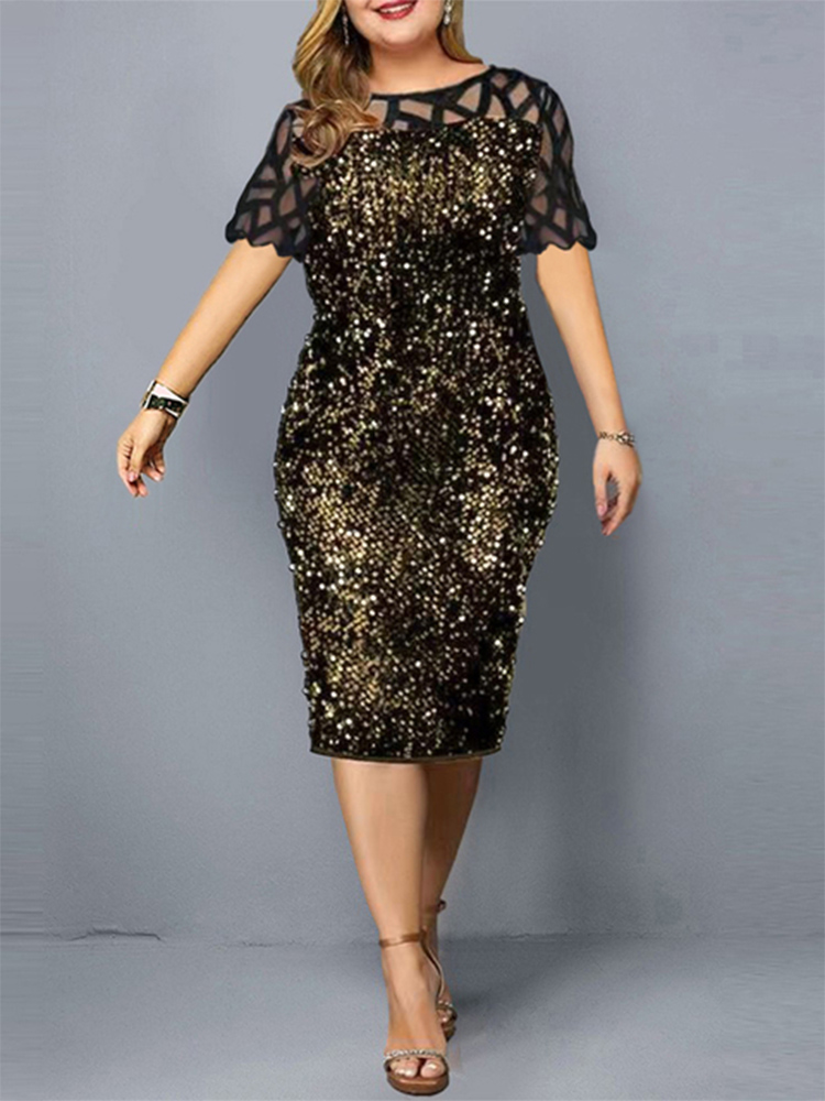 2022 Women Shiny Party Dresses - Summer Clothing For 70 Year Old Woman ulasan dan harga