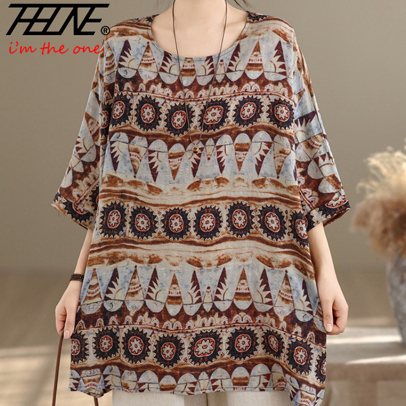 THHONE Plus Size Fashion Summe - Summer Clothing Linen ulasan dan harga