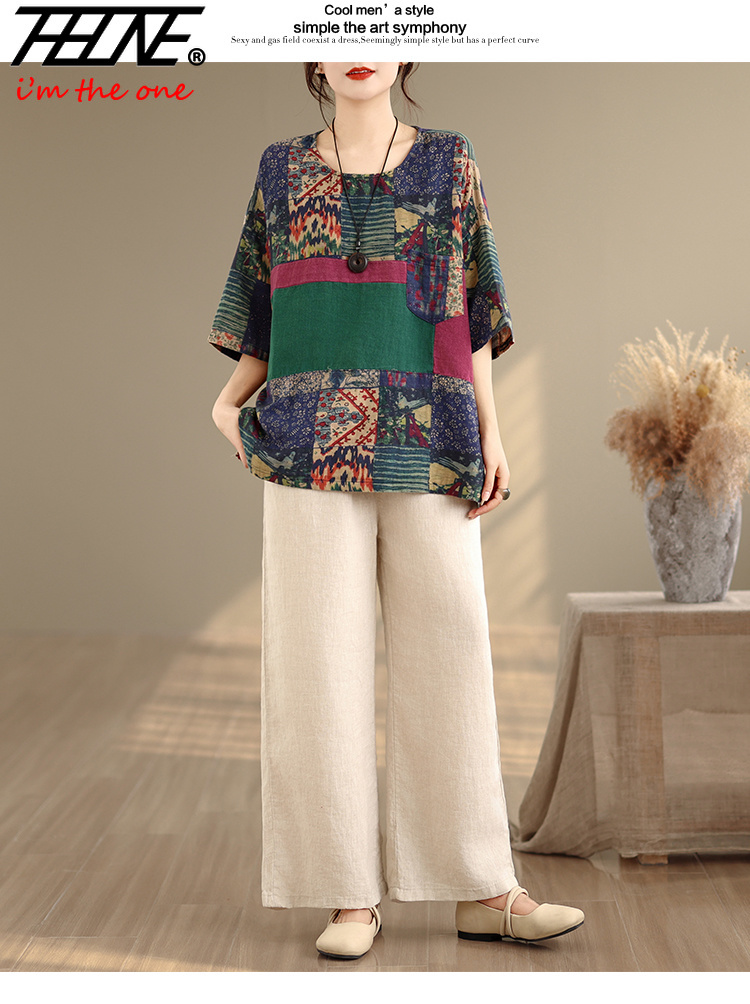 THHONE Plus Size Fashion Summe - Summer Clothing Linen ulasan dan harga