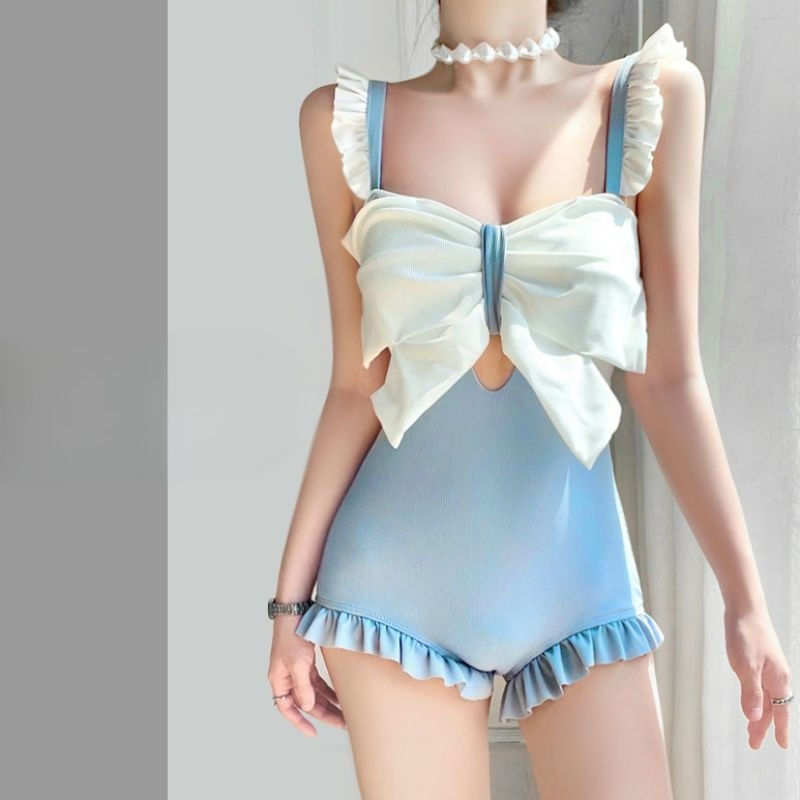 Cute Bowknot Detail Swimwear L - Swimsuit One Piece ulasan dan harga