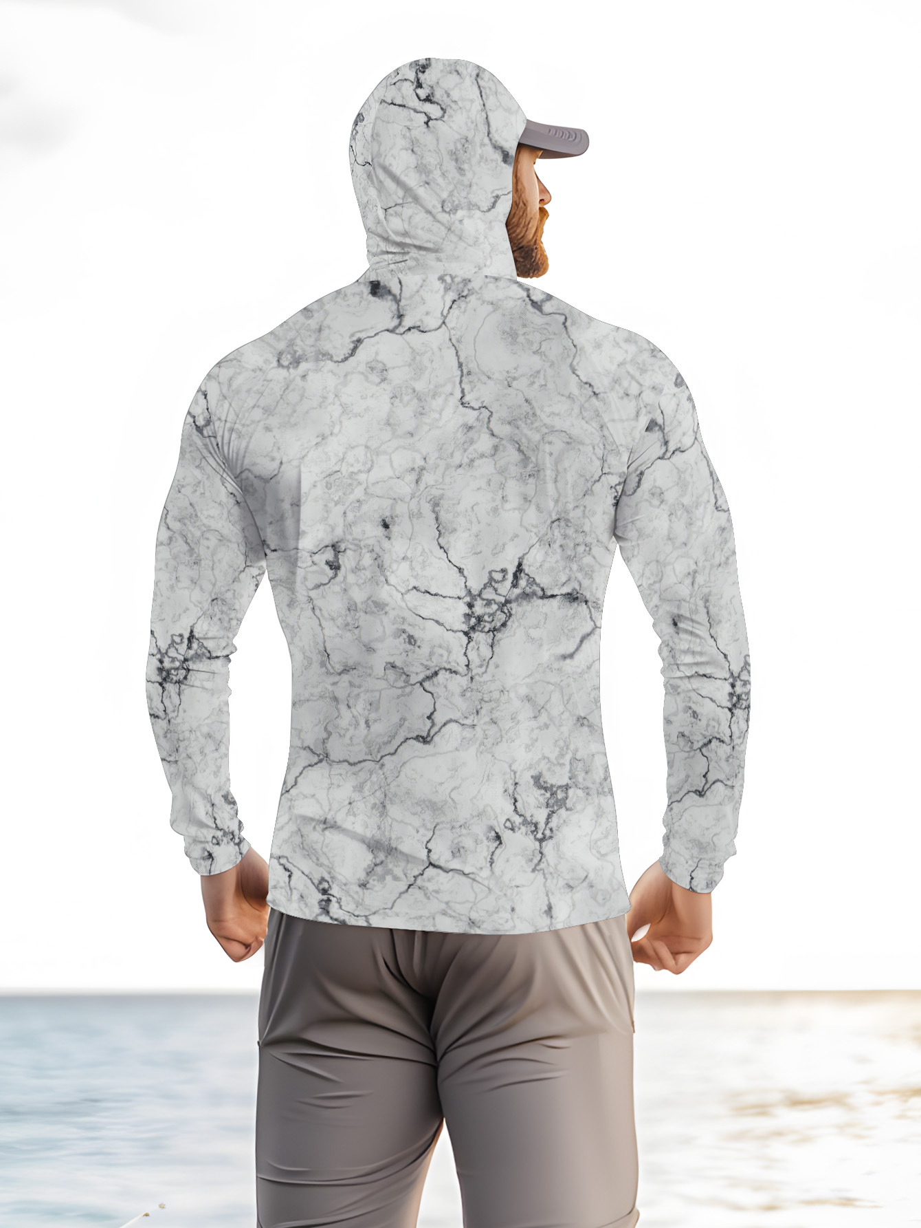 Men Hood Fishing Shirt long sl - Summer Clothing Mens ulasan dan harga