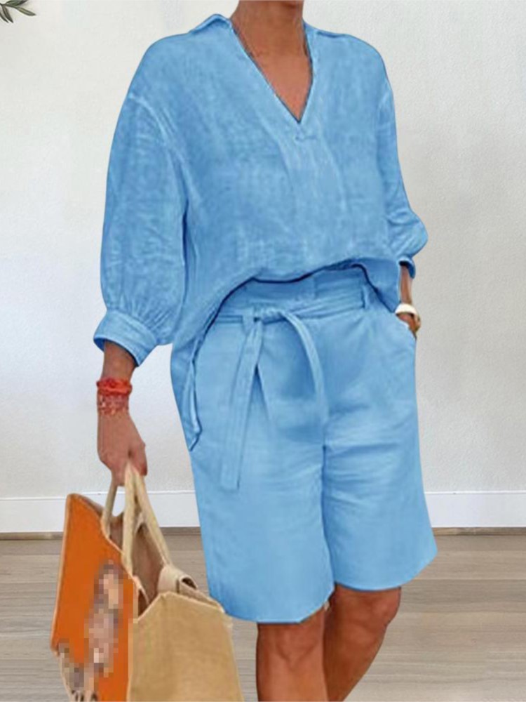 Women Suits Elegant Style Two  - Summer Clothing Linen ulasan dan harga