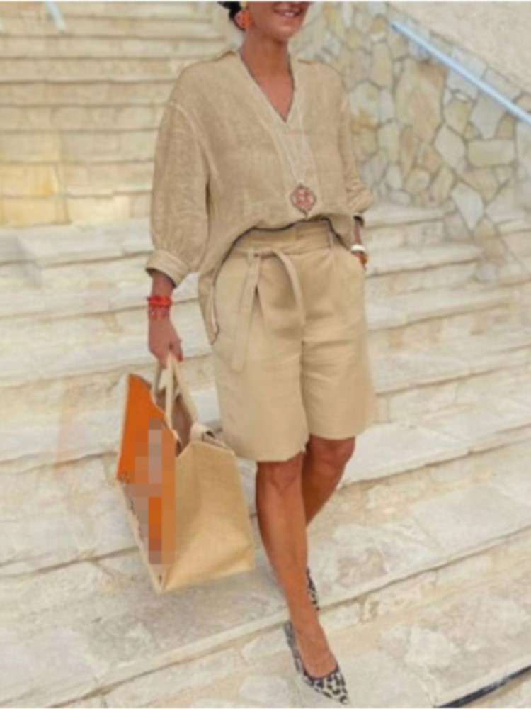 Women Suits Elegant Style Two  - Summer Clothing Linen ulasan dan harga