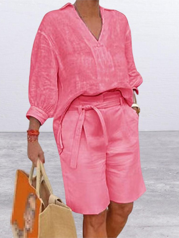 Women Suits Elegant Style Two  - Summer Clothing Linen ulasan dan harga