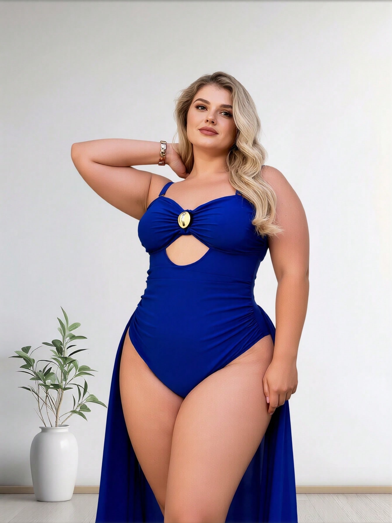 2026 New Plus Size Royal Blue  - Swimsuit One Piece ulasan dan harga