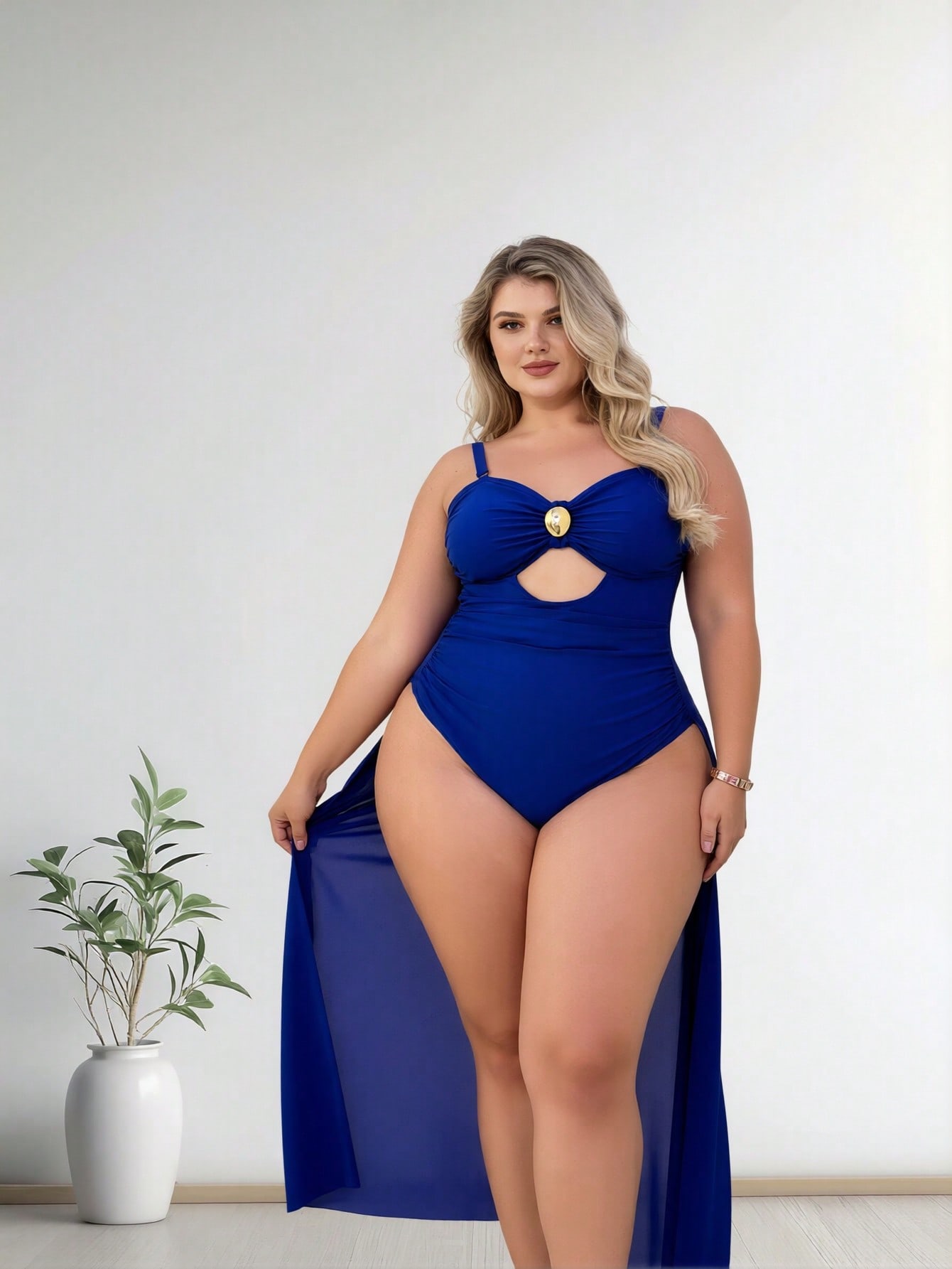2026 New Plus Size Royal Blue  - Swimsuit One Piece ulasan dan harga