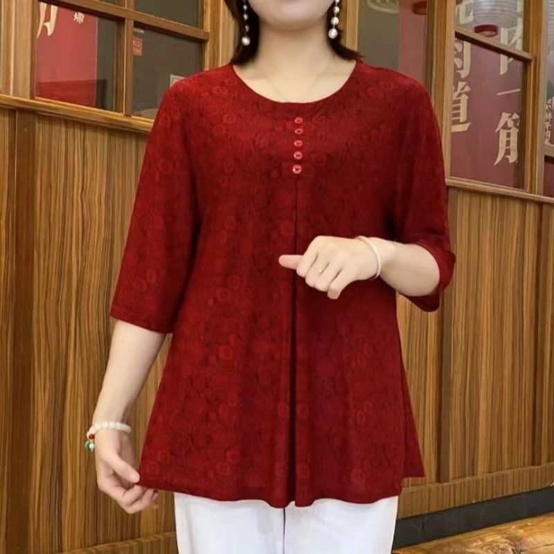 Vintage Printed T-shirt Casual - Summer Clothing For 70 Year Old Woman ulasan dan harga