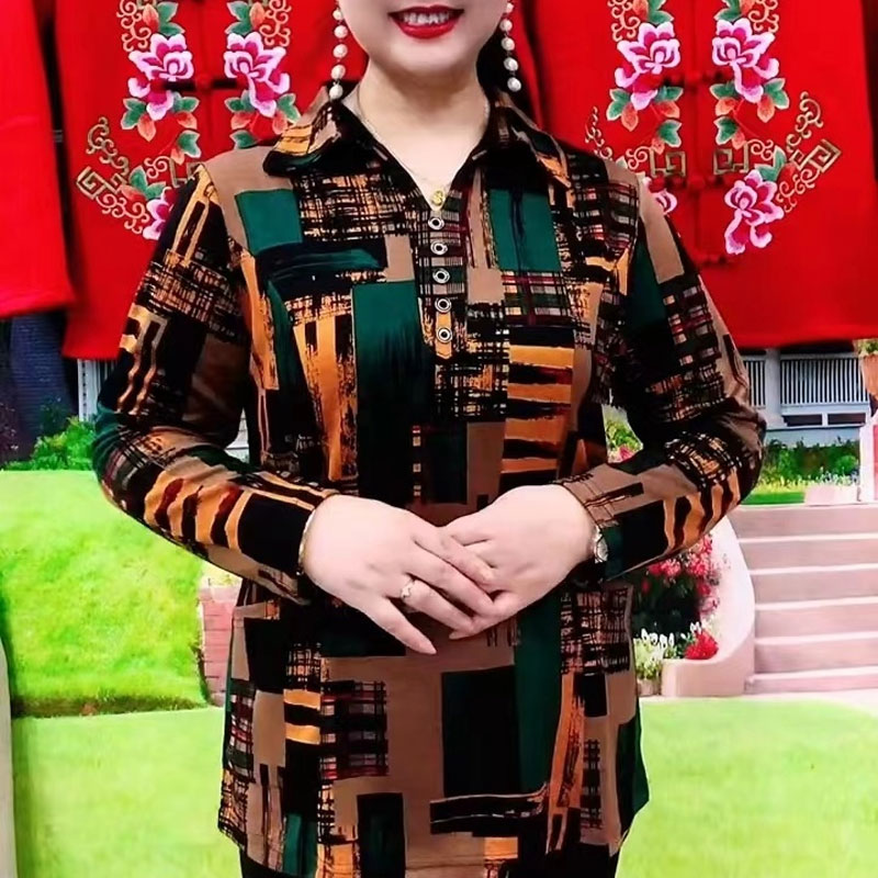 Commute Geometric Shirt Spring - Summer Clothing For 70 Year Old Woman ulasan dan harga