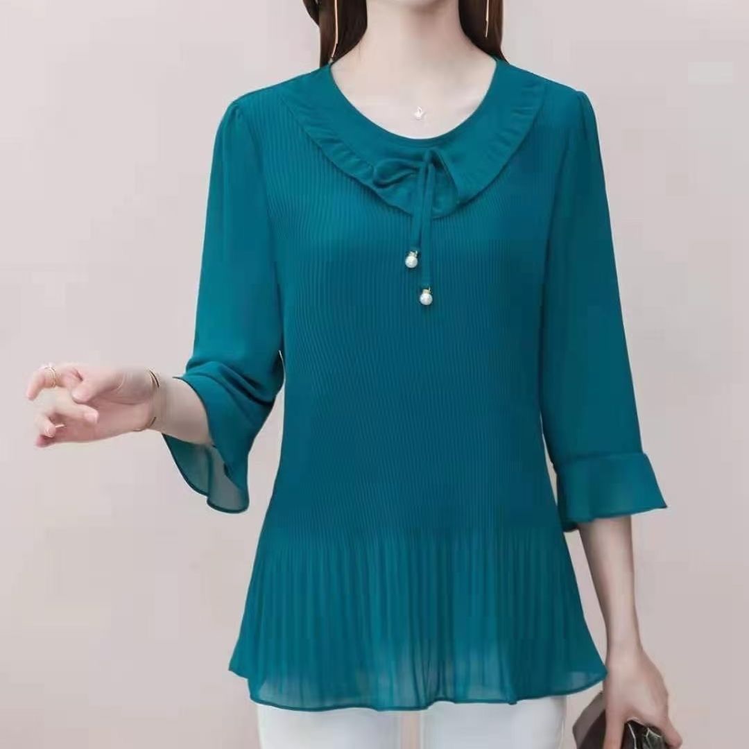 Autumn New Lace Crew Neck fash - Summer Clothing For 70 Year Old Woman ulasan dan harga